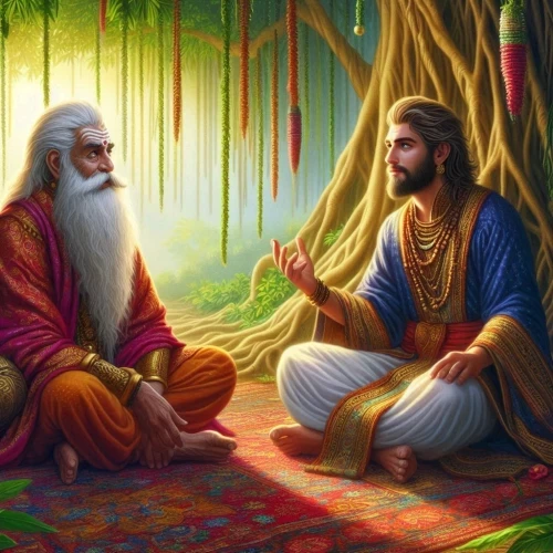 A Sage and a wealthy man in conversation